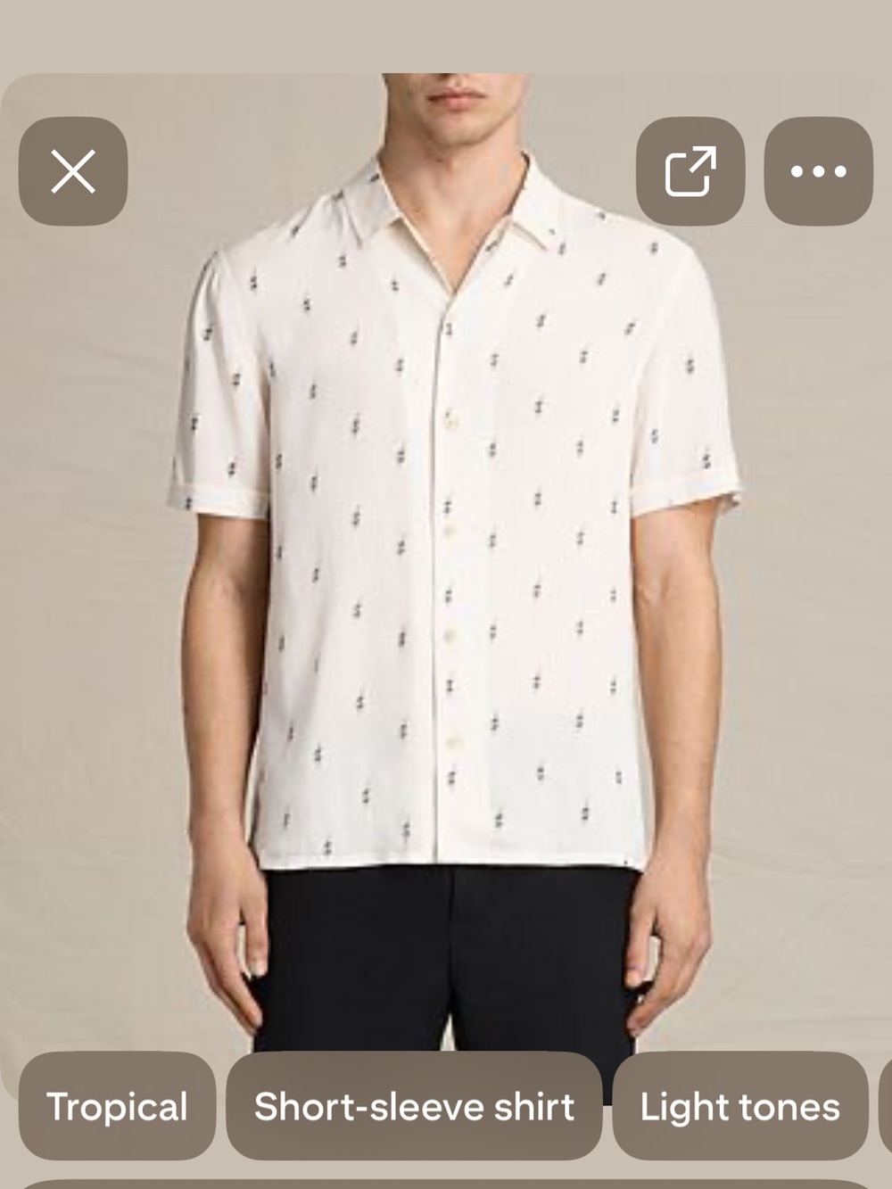 Allsaints Cygnus Short Sleeve Shirt XS